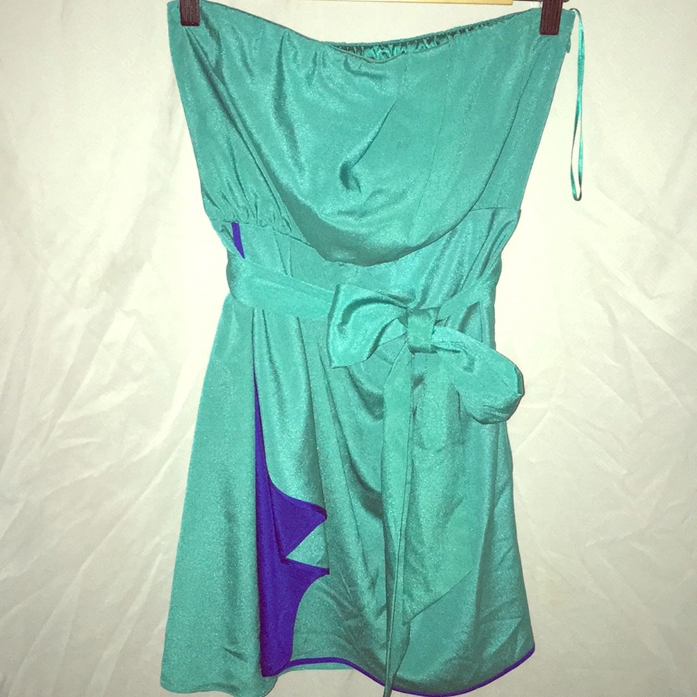 Express strapless mini dress with sash